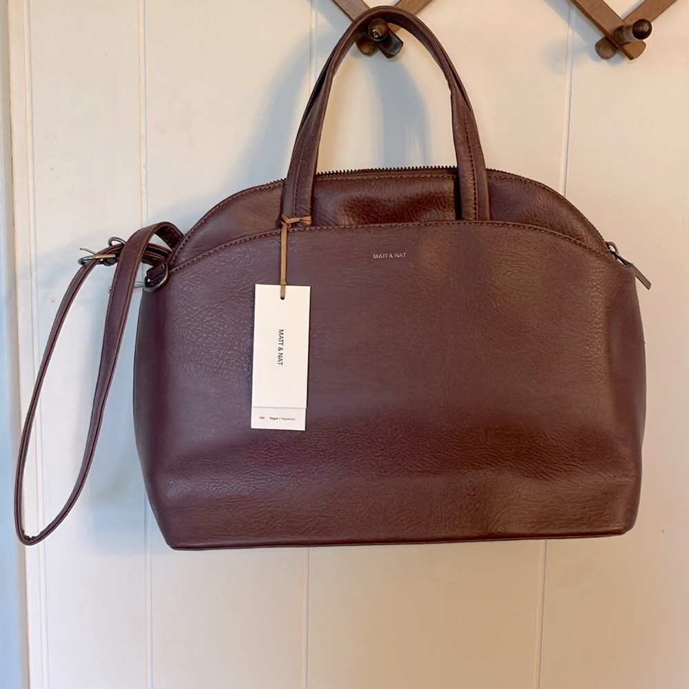Matt and Nat purple bag / satchel with detachable shoulder strap